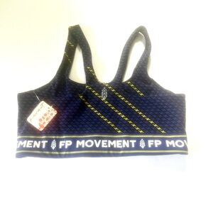 Free People Movement Blue Racerback Sports Bra with Elastic Band